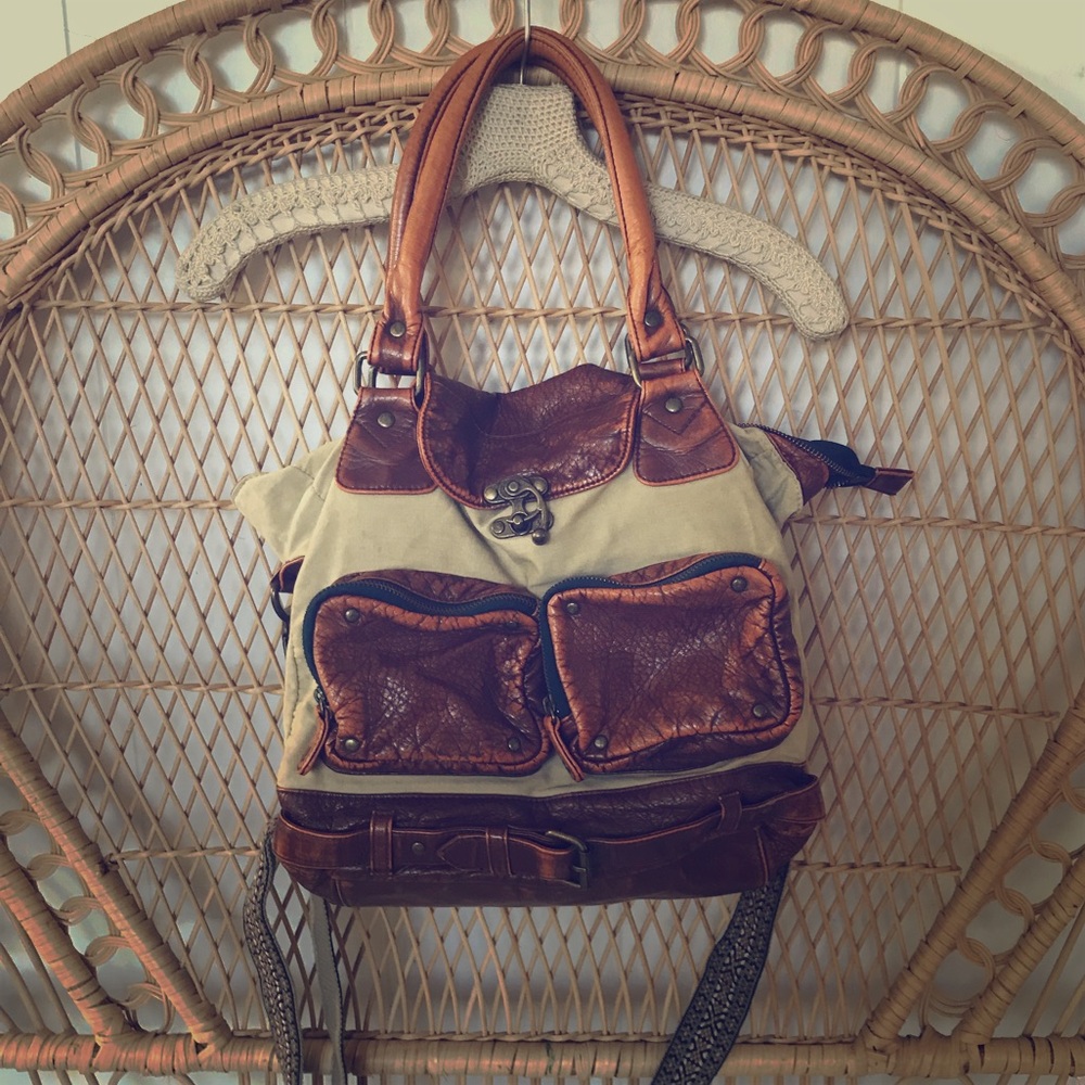 Canvas & vegan leather crossbody by Free People